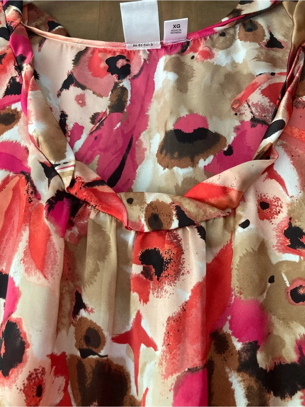 Duo Maternity Shades of Pink & Brown SS Top XL (Maternity) - Picture 2 of 8